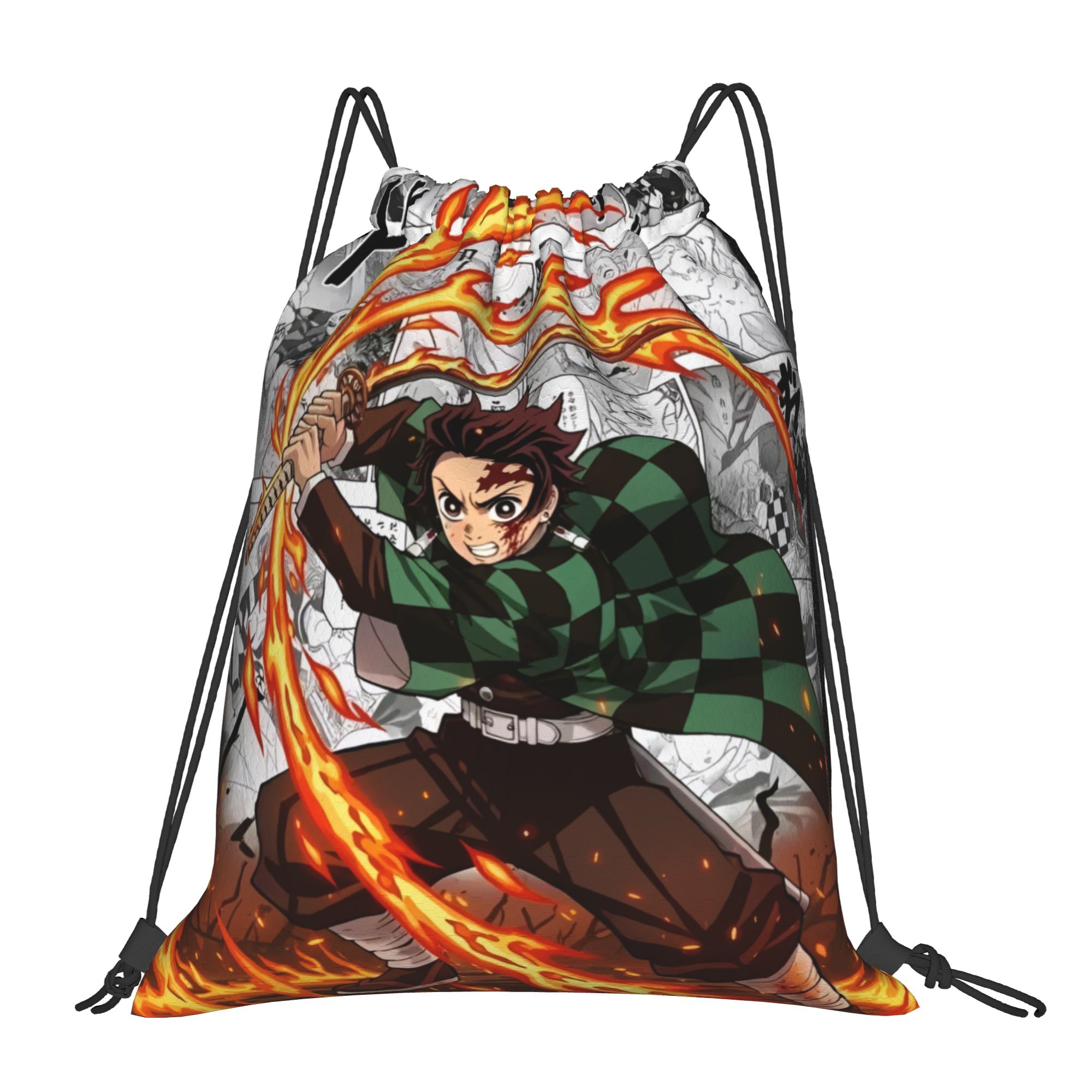 Drawstring Gym Bag - D-Demons Slayers Drawstring Backpack Sports Gym