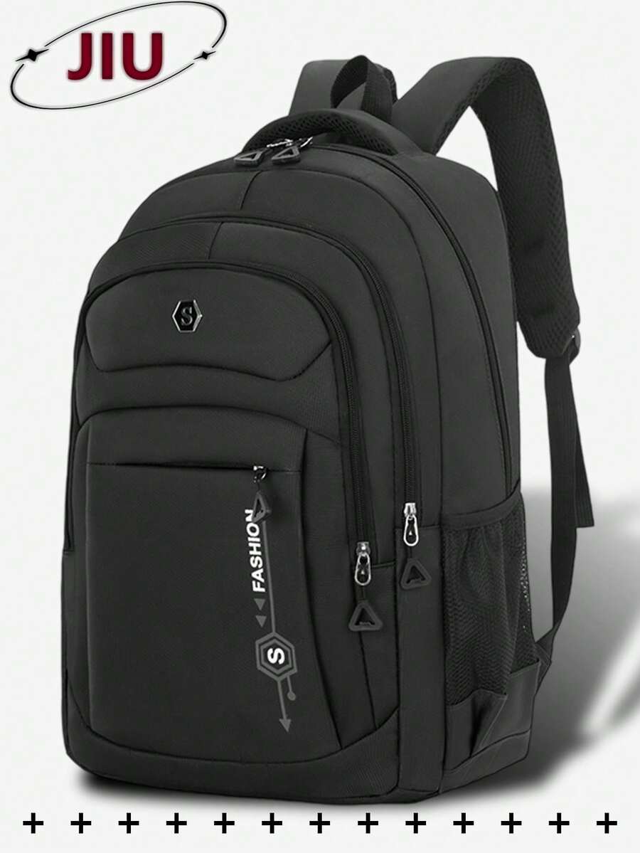 Laptop Backpack 15.6 - Multi-Compartment Letter Print Nylon Backpack, fits