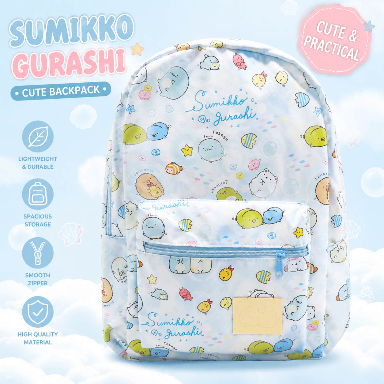 Kawaii Sumikko Gurashi Sea Fri - School Backpack Teen のレビューと価格