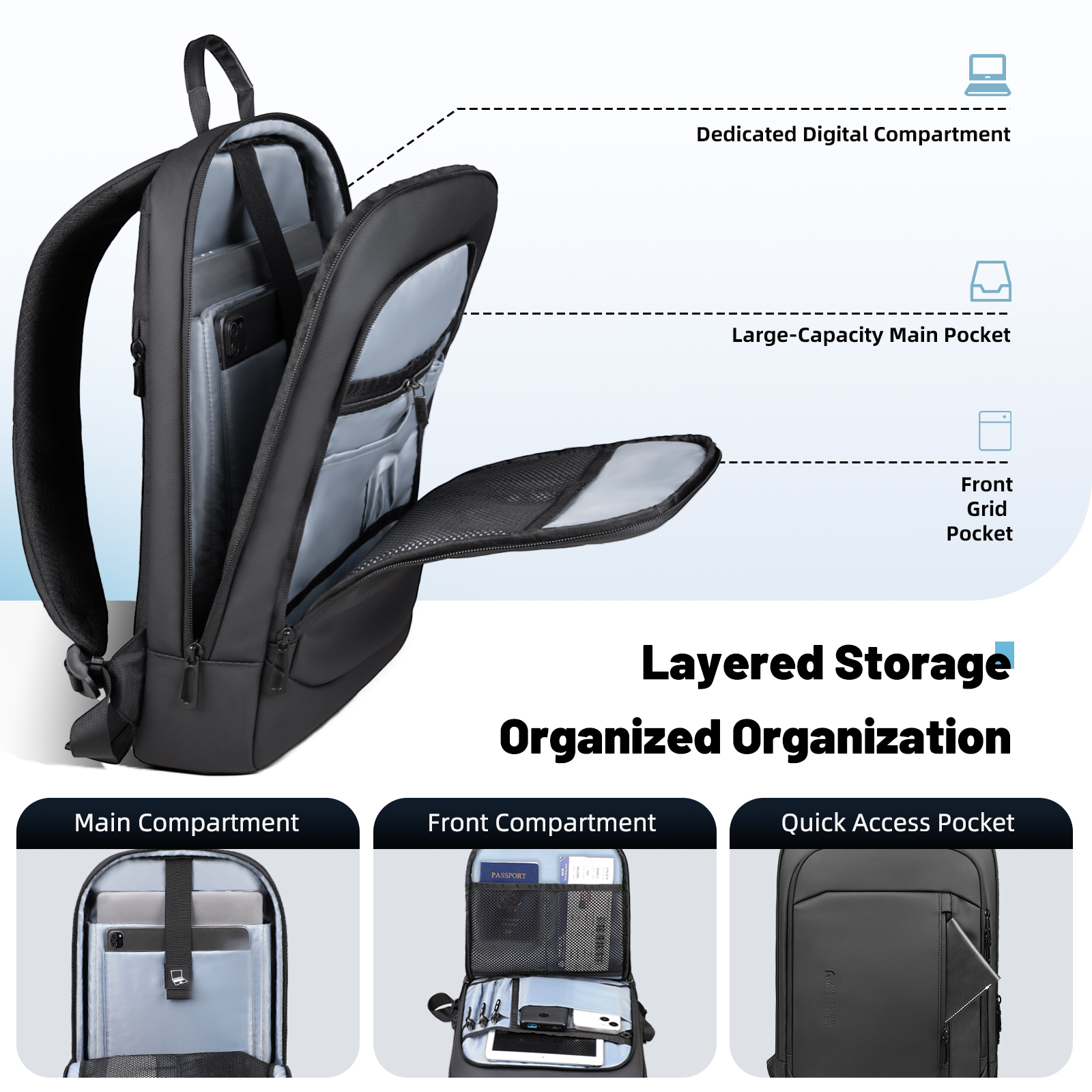 HK Lightweight Men's Business  - Laptop Backpack 15.6 のレビューと価格