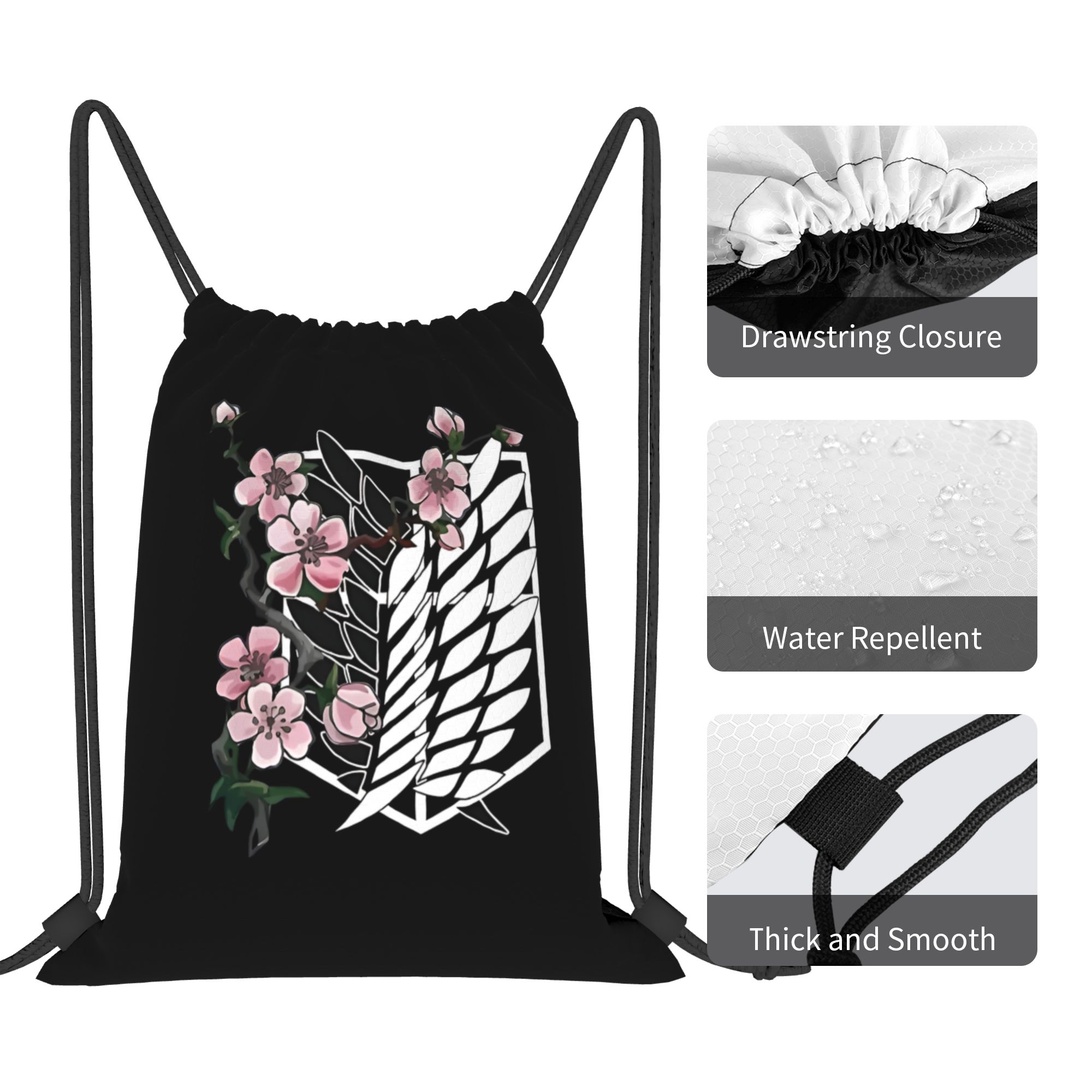 Custom Attacks on Titans Draws - Drawstring Gym Bag のレビューと価格