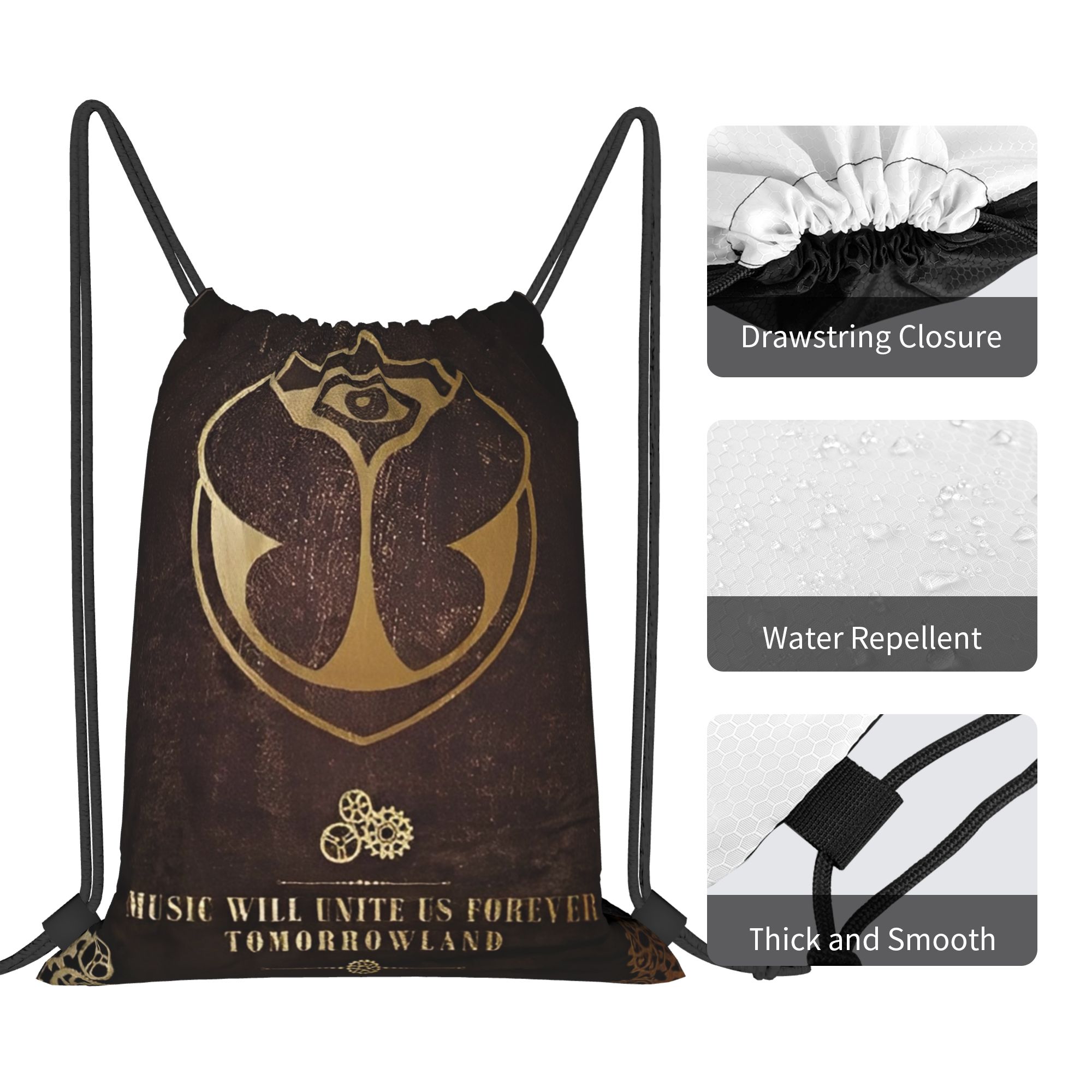 Tomorrowlands  Drawstring Bags - Drawstring Gym Bag のレビューと価格