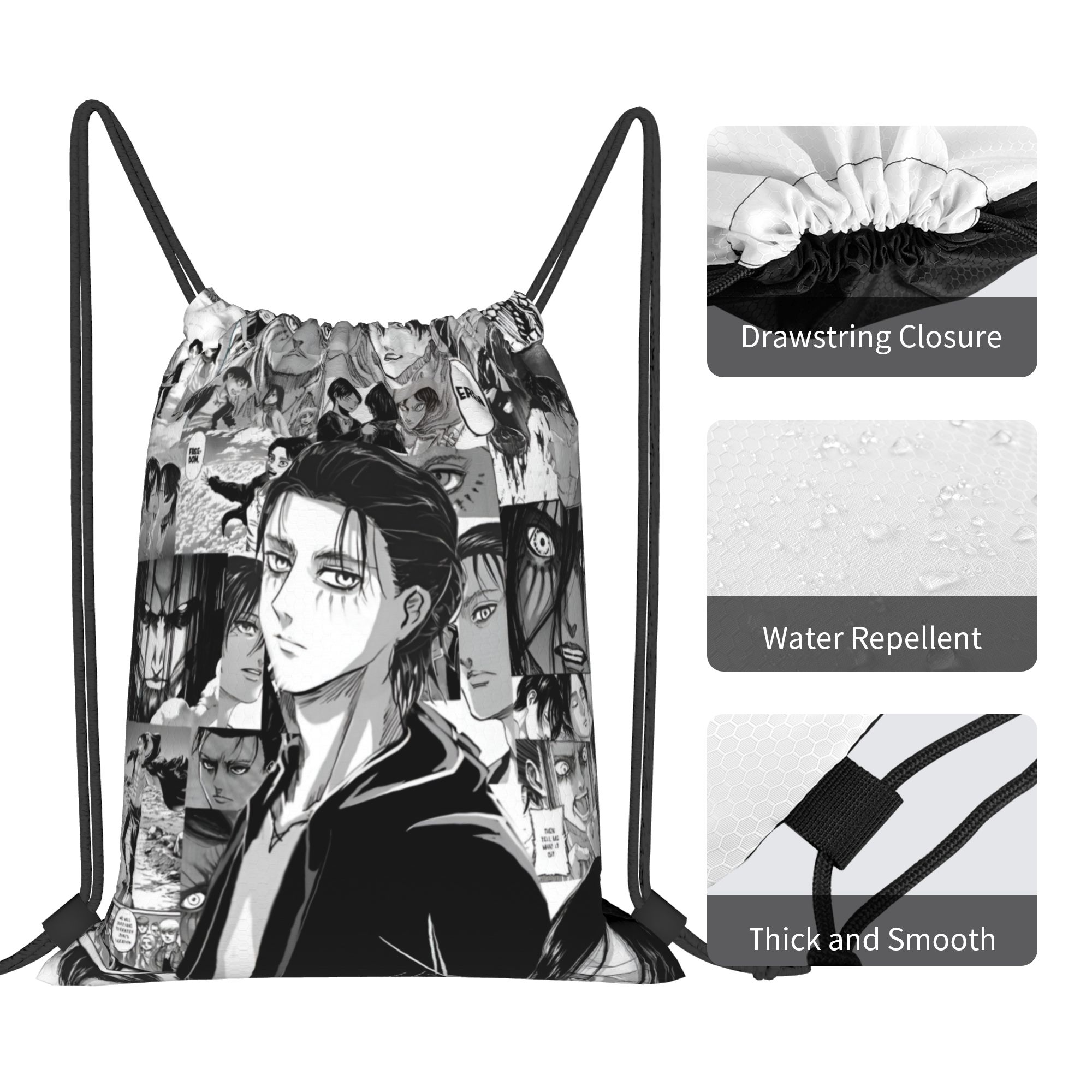 Custom Attacks on Titans Draws - Drawstring Gym Bag のレビューと価格