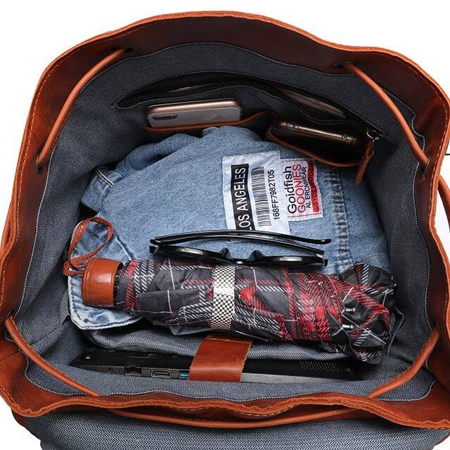 XZAN Men S Bags Fashion Europe - Leather Backpack Vintage のレビューと価格
