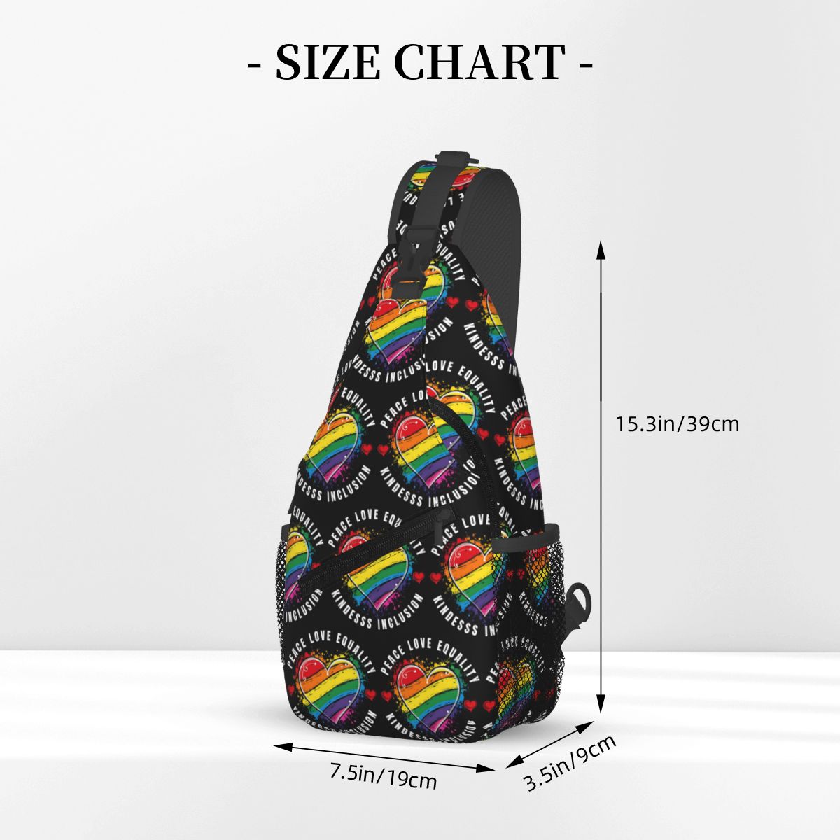 Inclusive Rainbow Printed LGBT - Sling Backpack Shoulder のレビューと価格