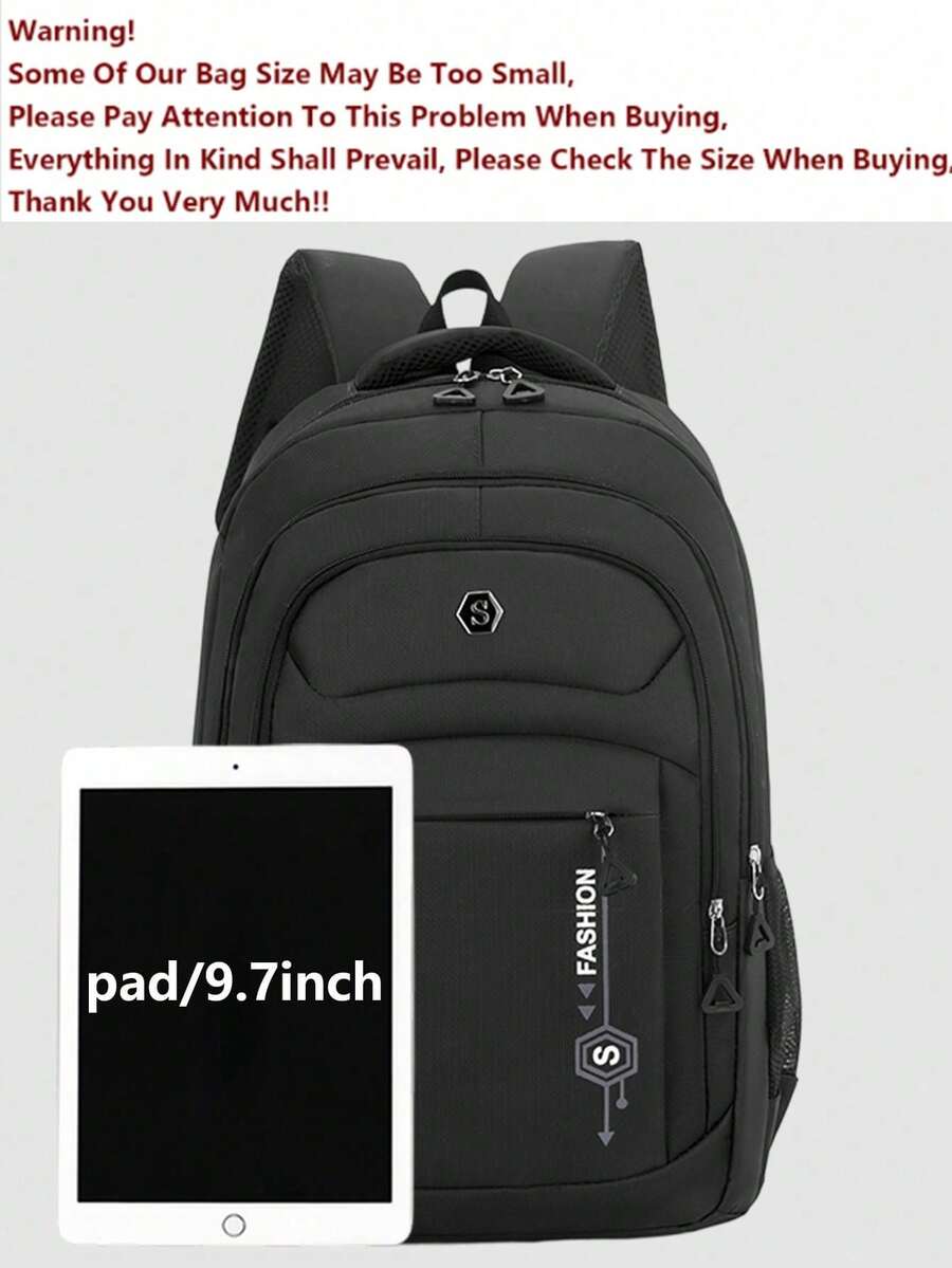 Multi-Compartment Letter Print - Laptop Backpack 15.6 のレビューと価格