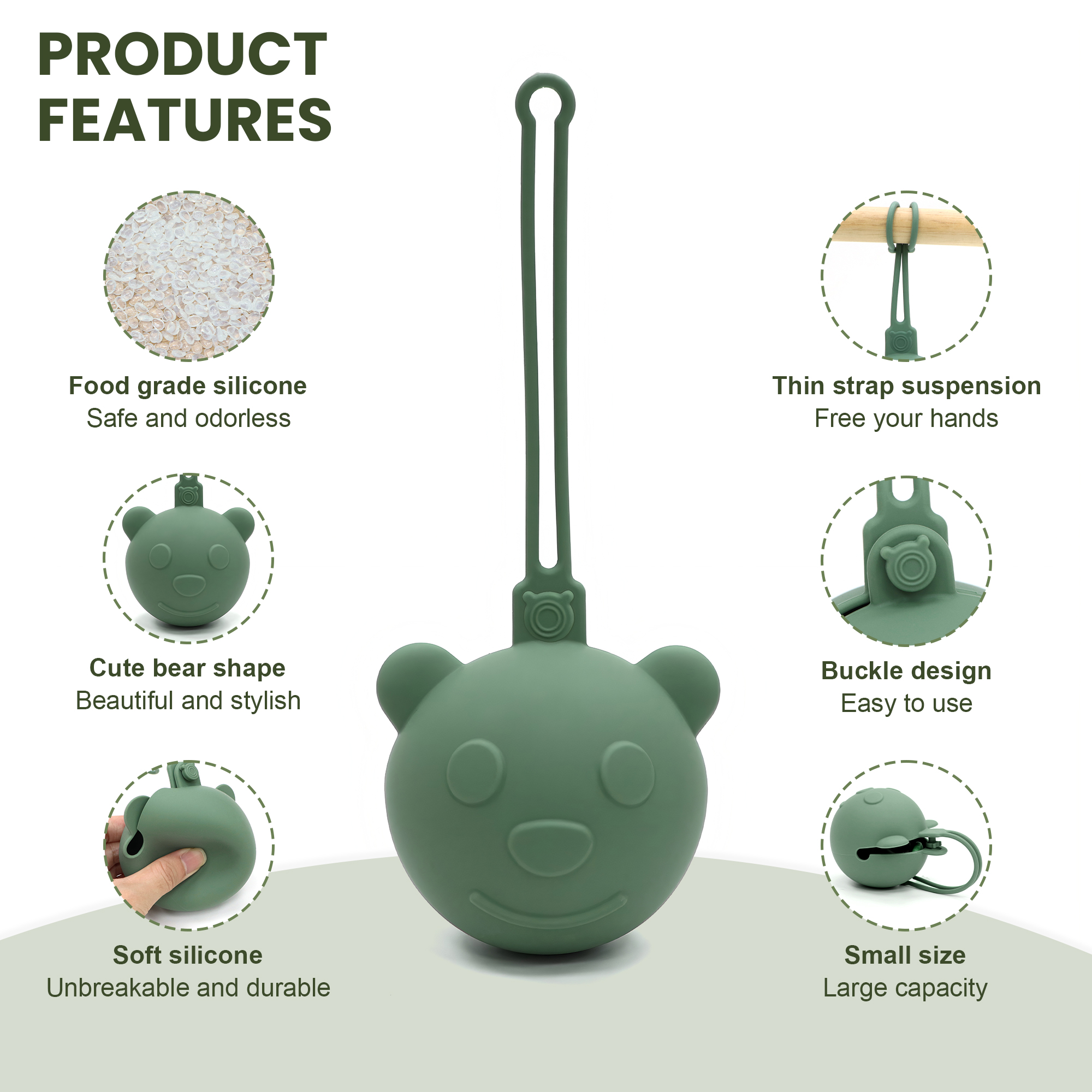 Bear-shaped portable silicone  - Backpack Diaper Bag のレビューと価格