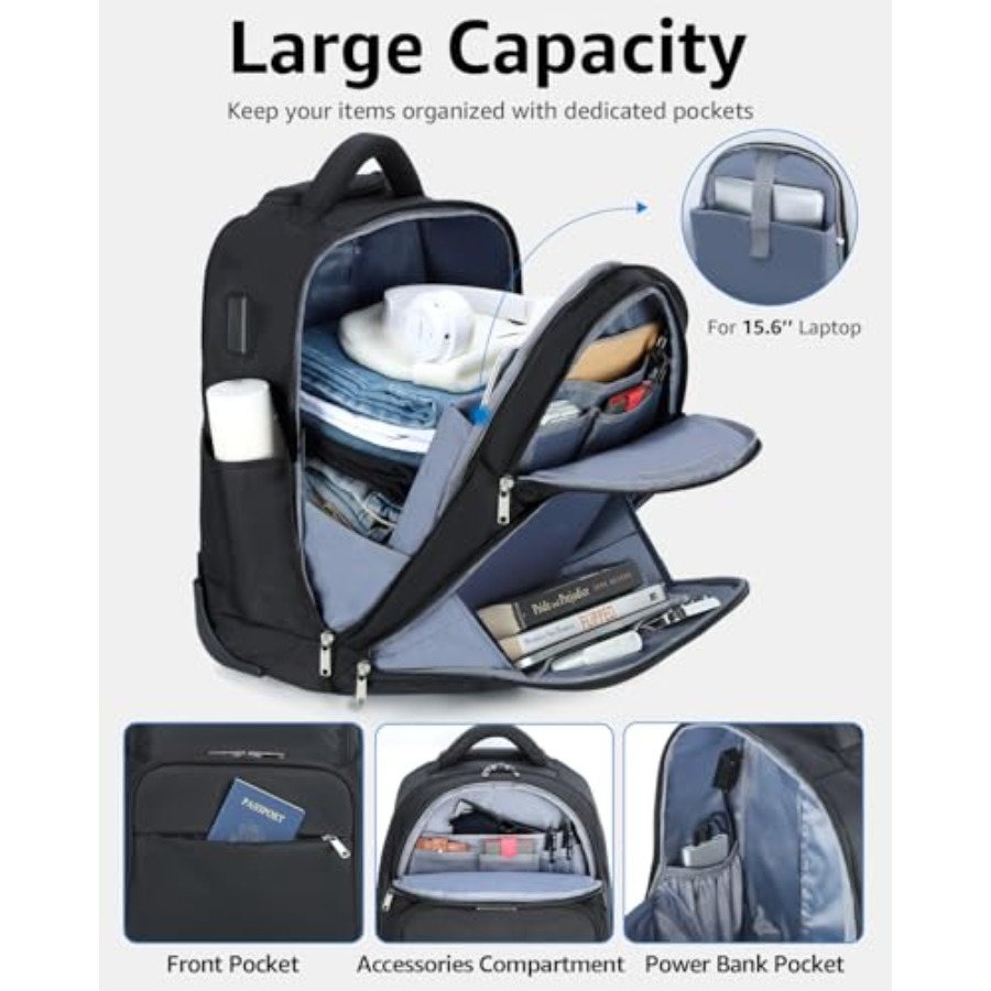 Rolling Backpack 30L Travel La - Laptop Backpack 15.6 のレビューと価格