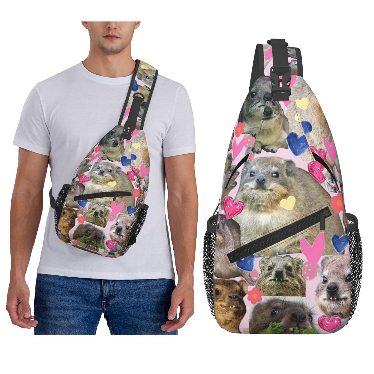 Cute Rock Hyrax Chest Bag Men  - Sling Backpack Shoulder のレビューと価格