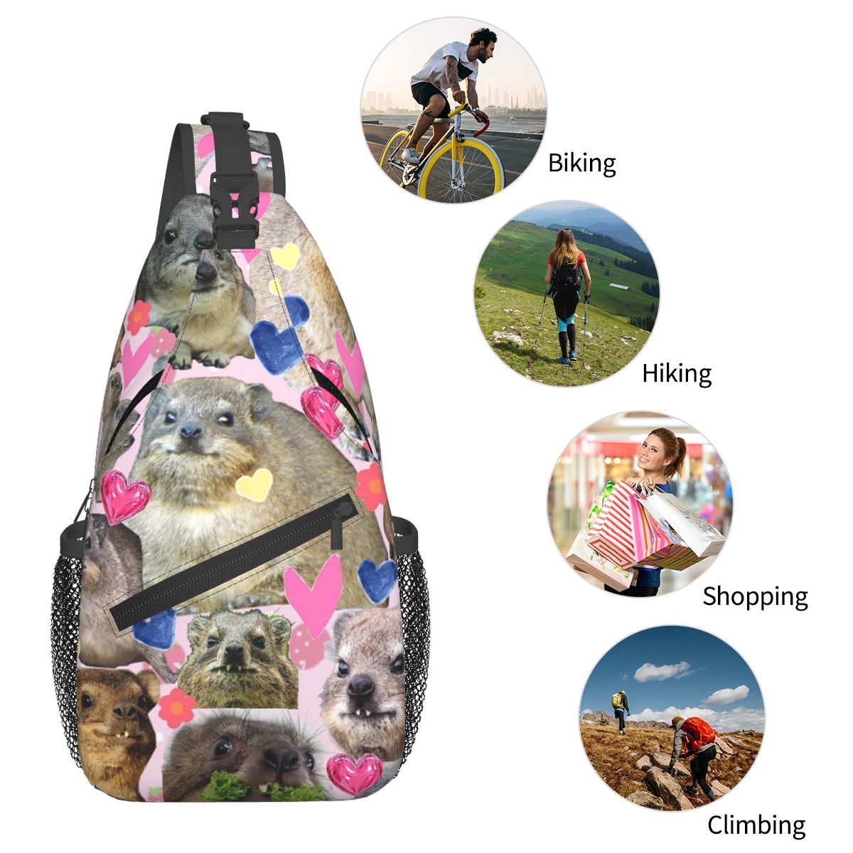Cute Rock Hyrax Chest Bag Men  - Sling Backpack Shoulder のレビューと価格