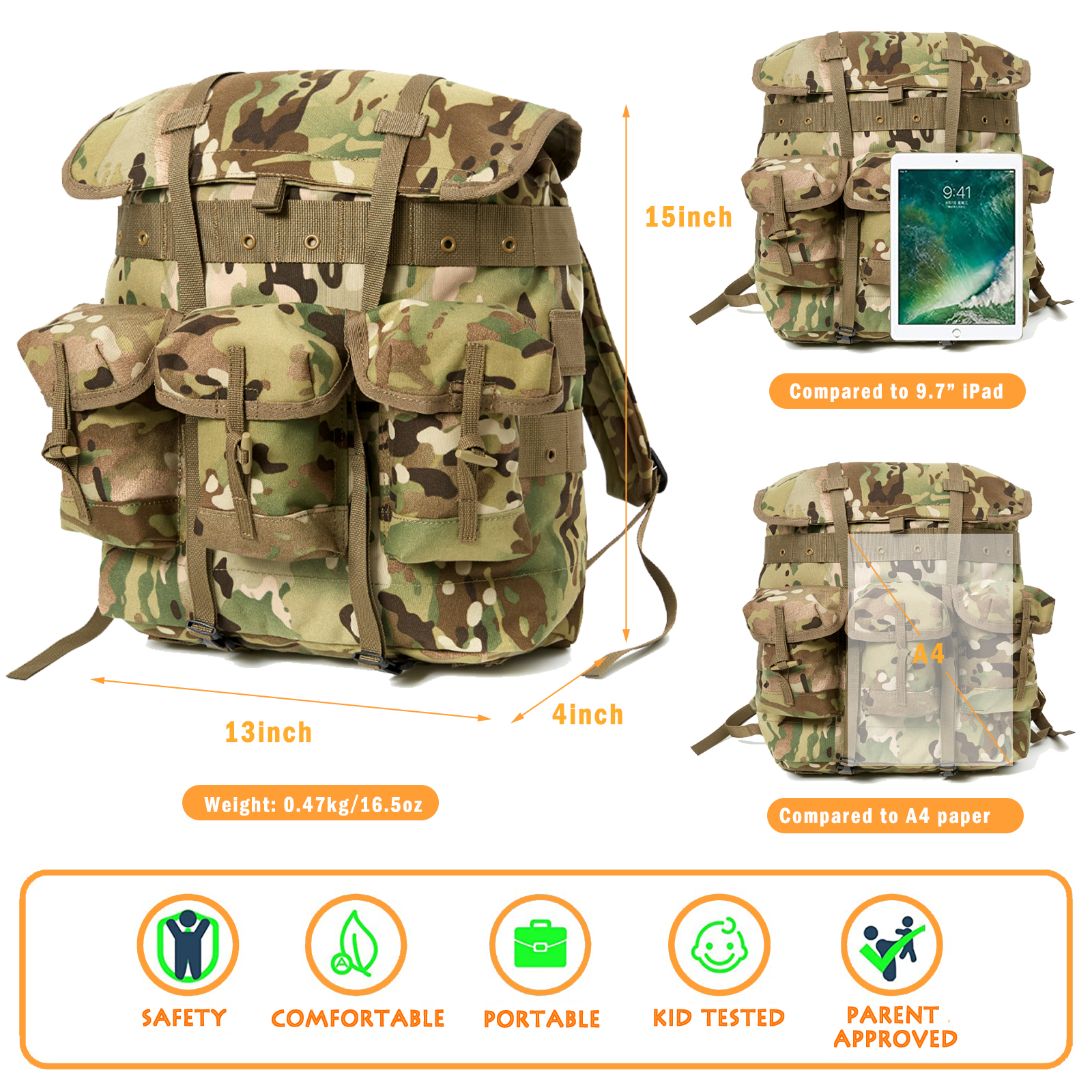 MT Mini Alice Pack for Kids, M - Rucksack Military Style のレビューと価格