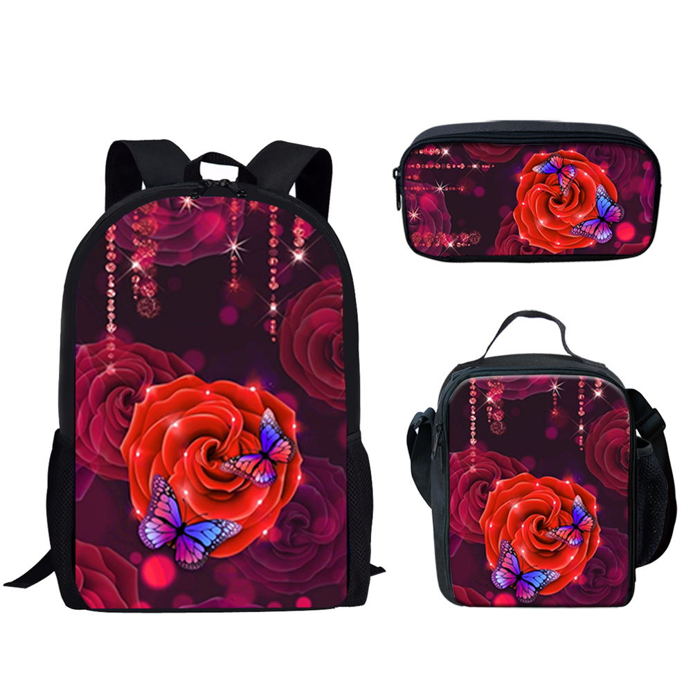 Gothic Red Rose Design Print 3 - School Backpack Teen のレビューと価格