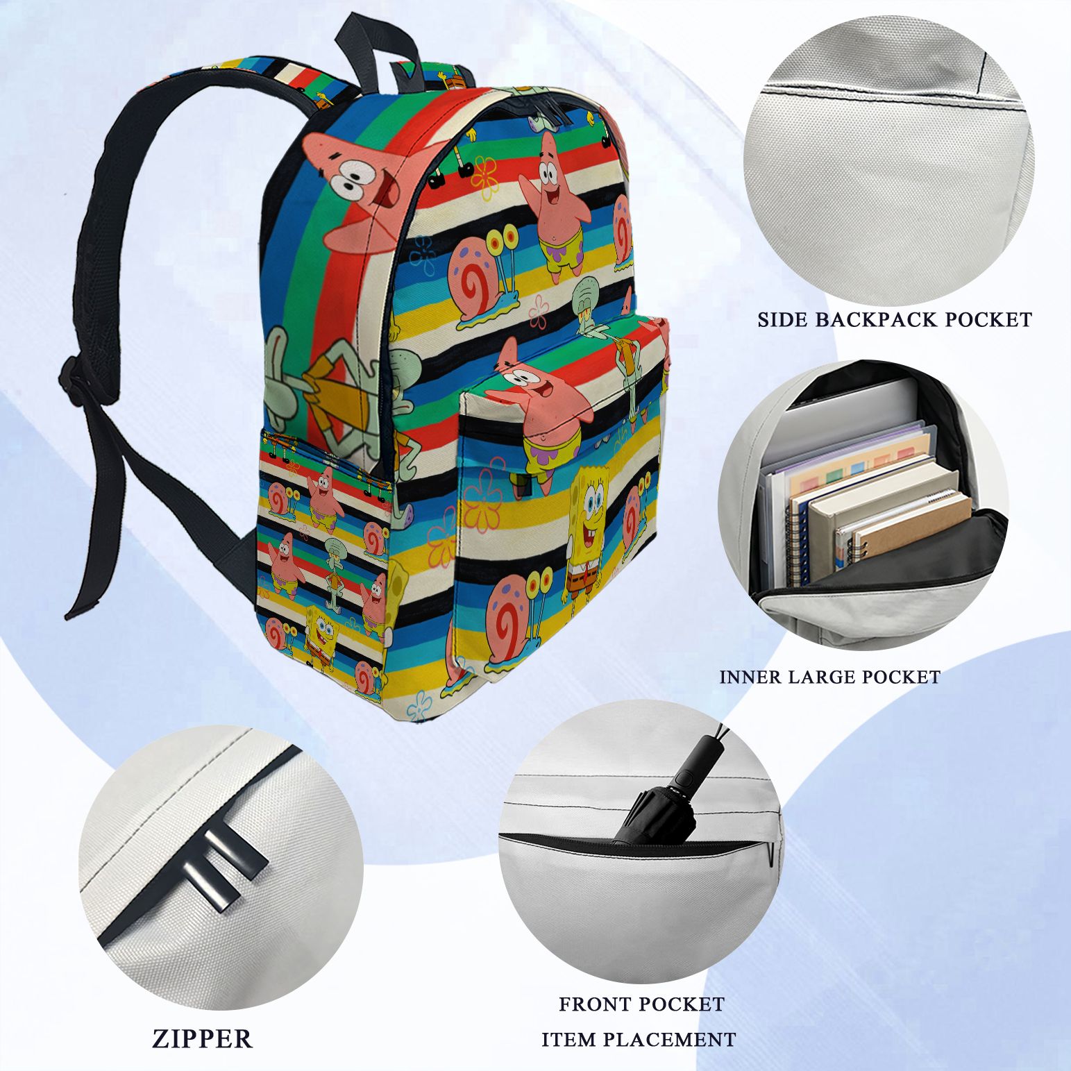 SpongeBob SquarePants Striped  - School Backpack Teen のレビューと価格