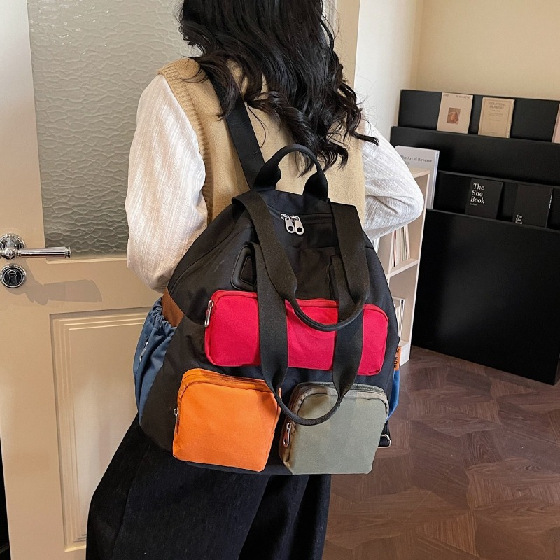 Multi-pocket Checkered Youth B - Canvas Backpack Casual のレビューと価格