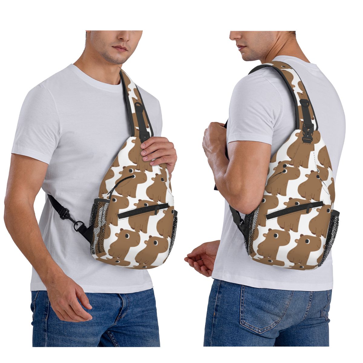 Cute Capybara Chest Bag Men Sl - Sling Backpack Shoulder のレビューと価格