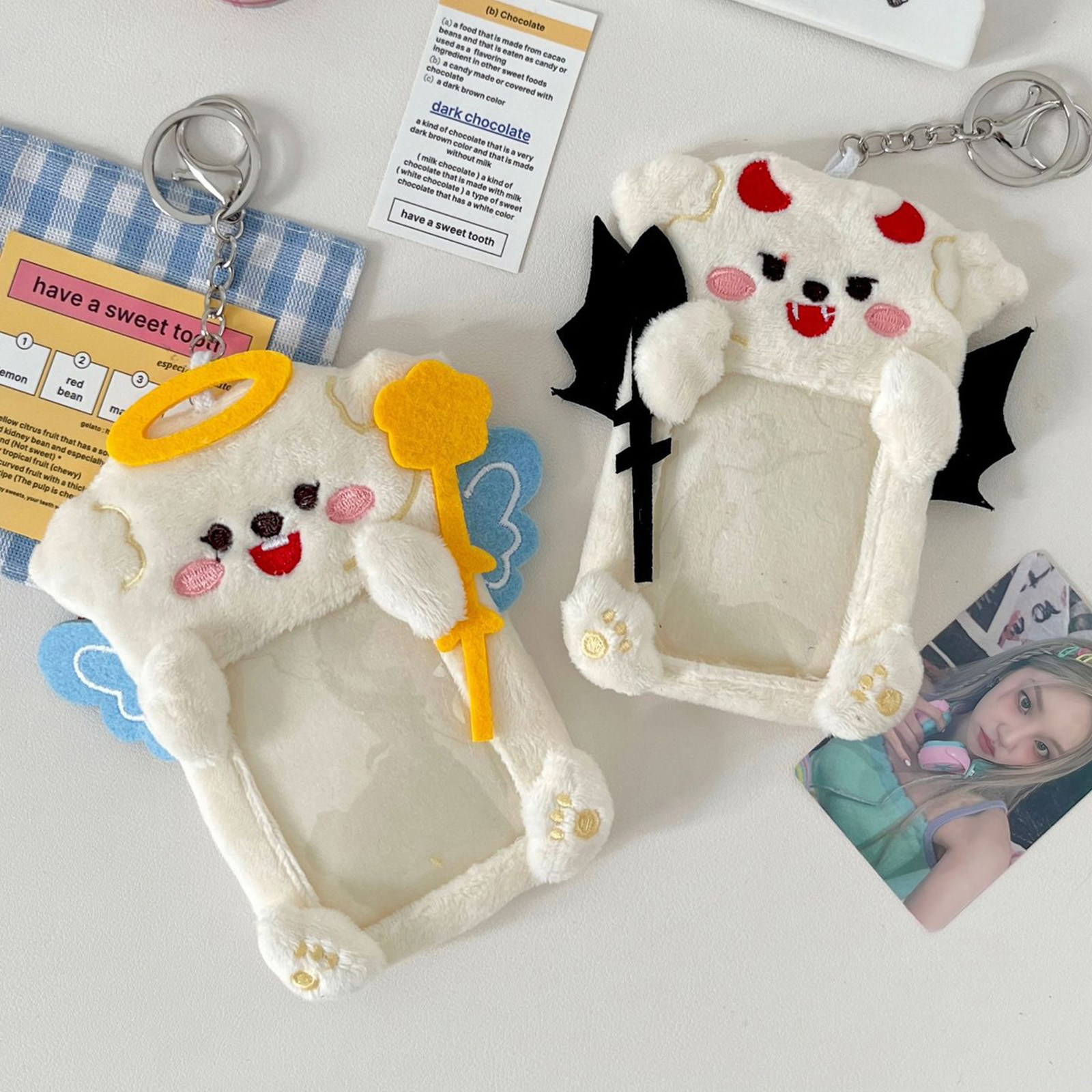 Plush Angel Devil Keychain Cut - Fashion Backpack Women のレビューと価格