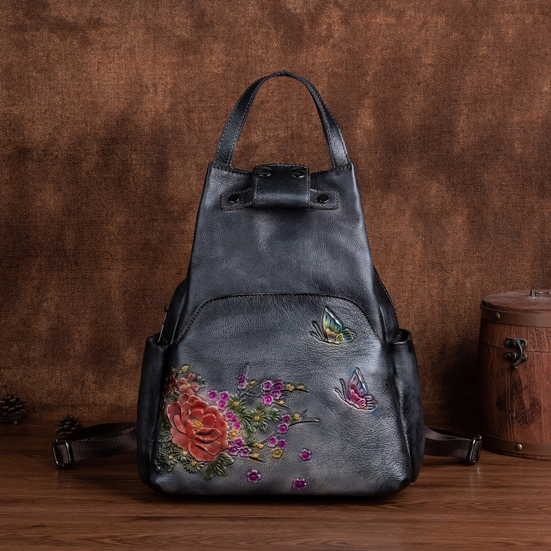 Johnature Genuine Leather Embo - Leather Backpack Vintage のレビューと価格