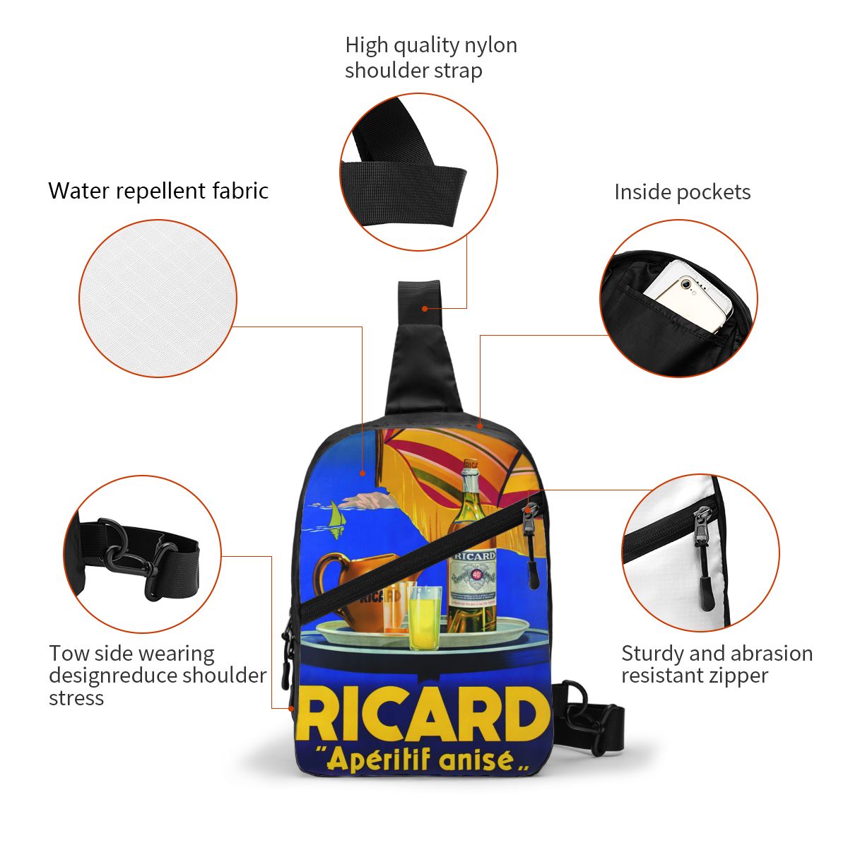 Custom Ricard Sling Chest Bag  - Sling Backpack Shoulder のレビューと価格