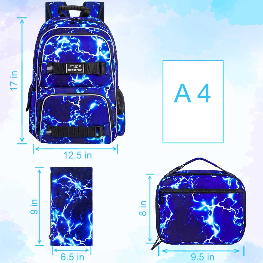 3PCS Lightning boys Backpack,  - School Backpack Teen のレビューと価格