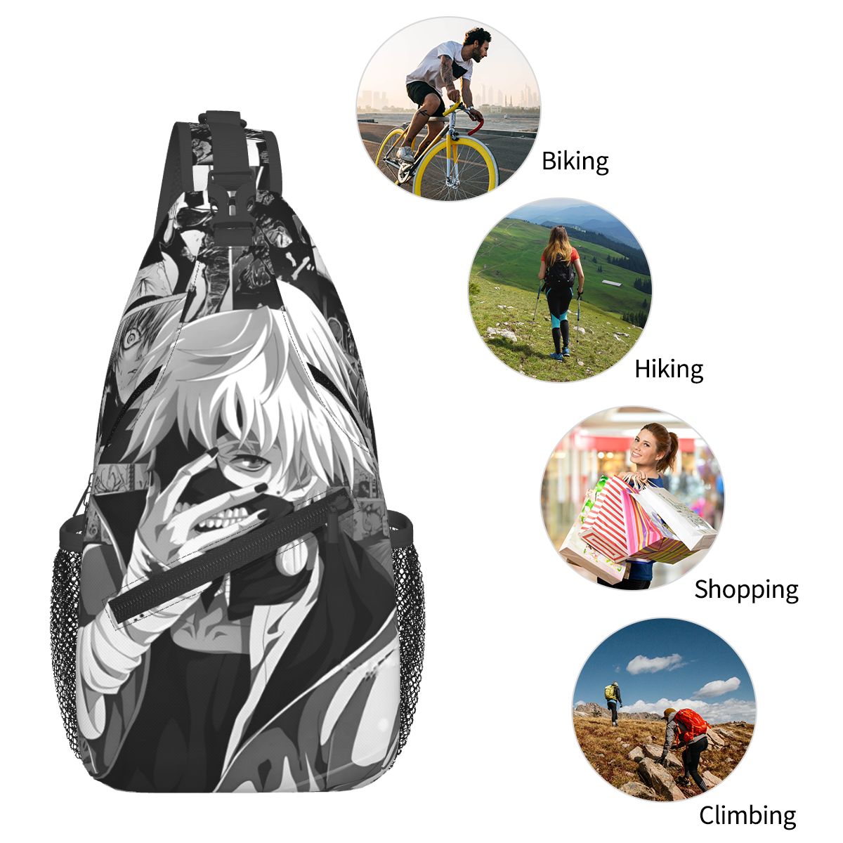 Anime Kaneki Ken Tokyo Ghoul J - Sling Backpack Shoulder のレビューと価格