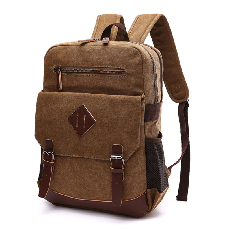 Mens Large Vintage Canvas Back - Laptop Backpack 15.6 のレビューと価格