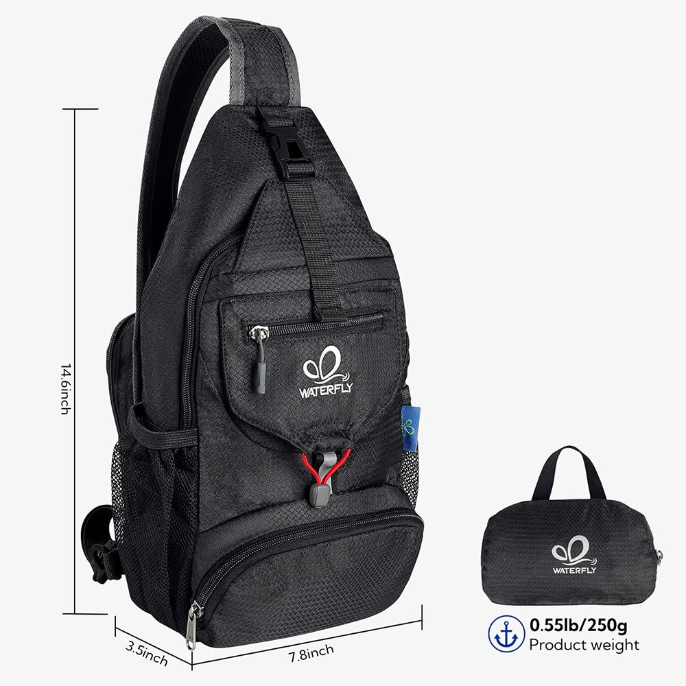 WATERFLY Chest Bag Shoulder Sm - Sling Backpack Shoulder のレビューと価格