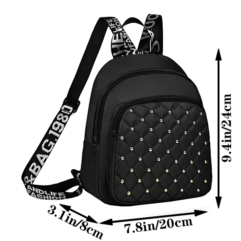 Chic Stylish Studded Backpack  - Canvas Backpack Casual のレビューと価格