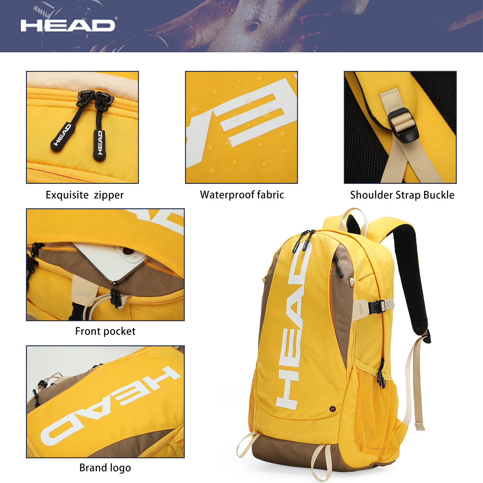 HEAD Waterproof Sport Gym Back - Hiking Backpack Waterproof のレビューと価格