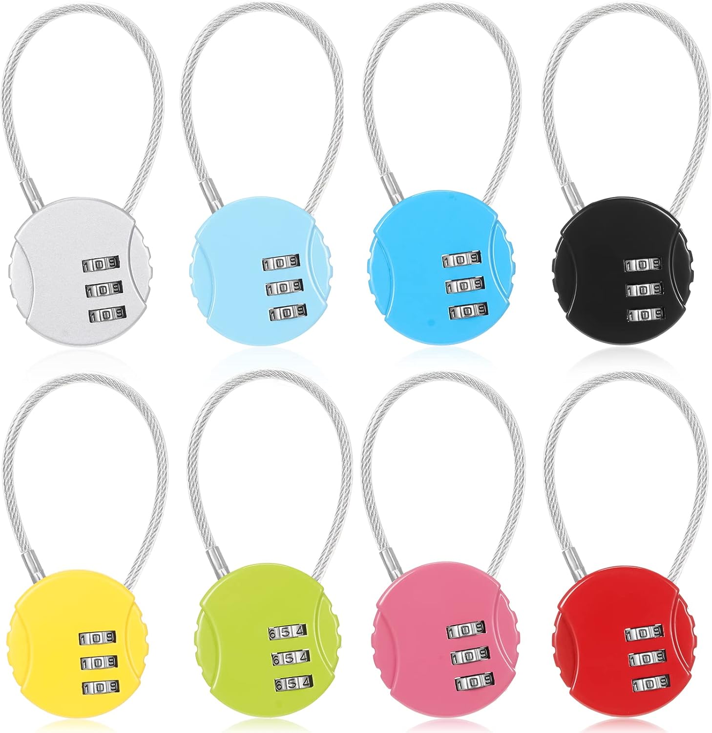 8 Pack Combination Wire Lock 3 - Backpack Lock Combo のレビューと価格