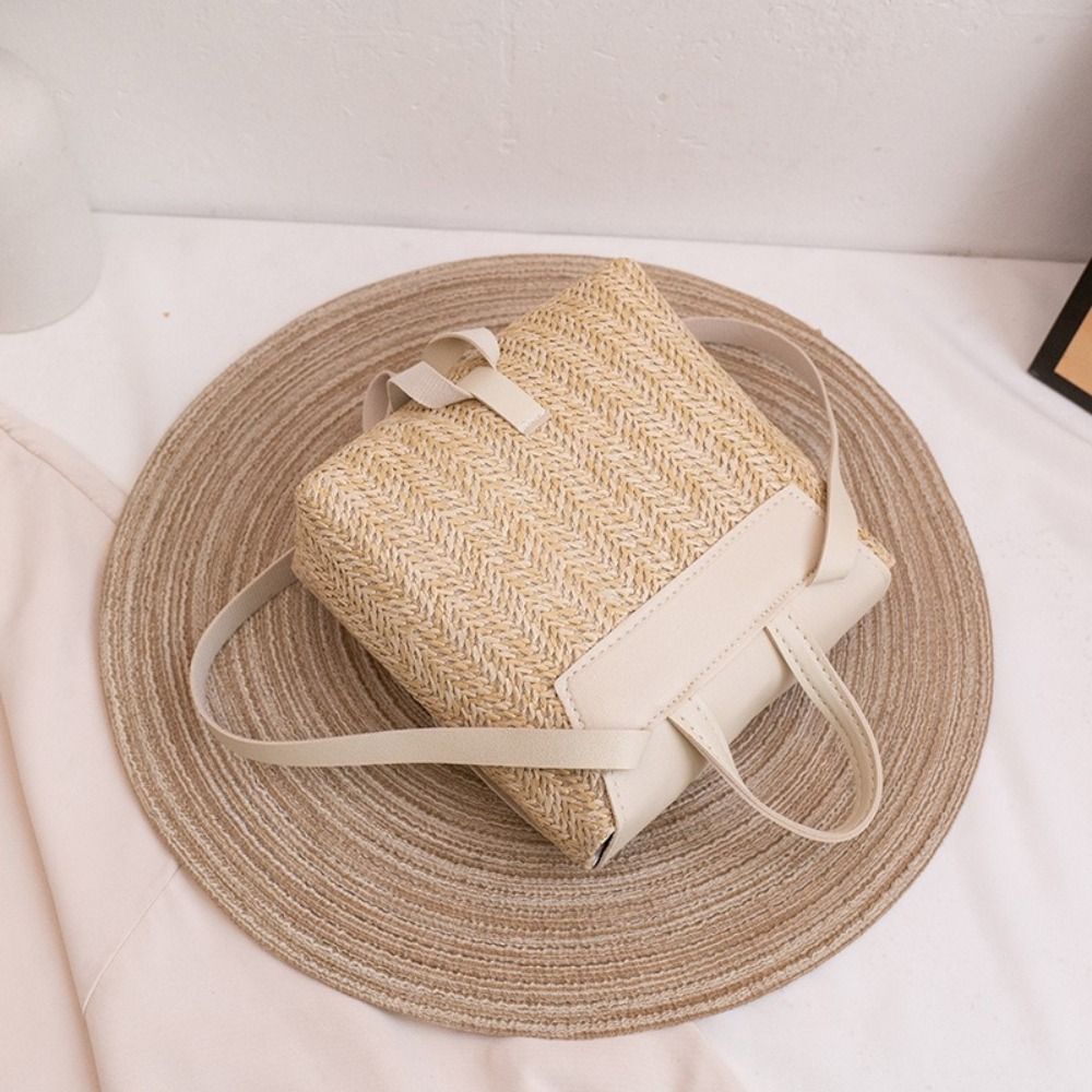 Fashion PU Leather Straw Backp - Leather Backpack Vintage のレビューと価格